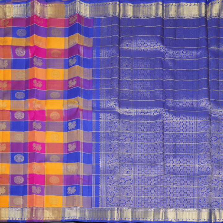 Hayagrivas Handloom Multicolour Checks Kanjivaram Silk Saree KBFL309H1-1-BF309-SBS