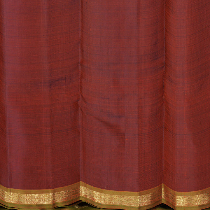 Hayagrivas Handloom Orange Kanjivaram Silk Saree with Manthalir Border KBFL312H1-1-BF312-SBS