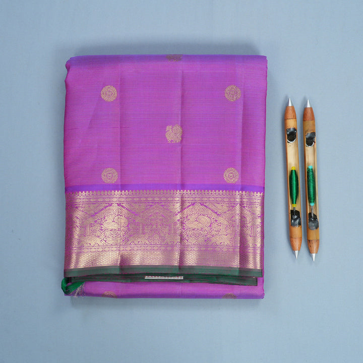 Hayagrivas Handloom Purple Ten Yards Silk Saree KBFL313H1-1-BF313-SBS
