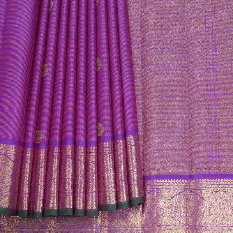 Hayagrivas Handloom Purple Ten Yards Silk Saree KBFL313H1-1-BF313-SBS