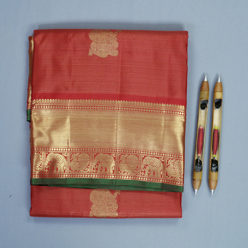 Hayagrivas Handloom Maroon Ten Yards Silk Saree KBFL315I1-1-BF315-SBS