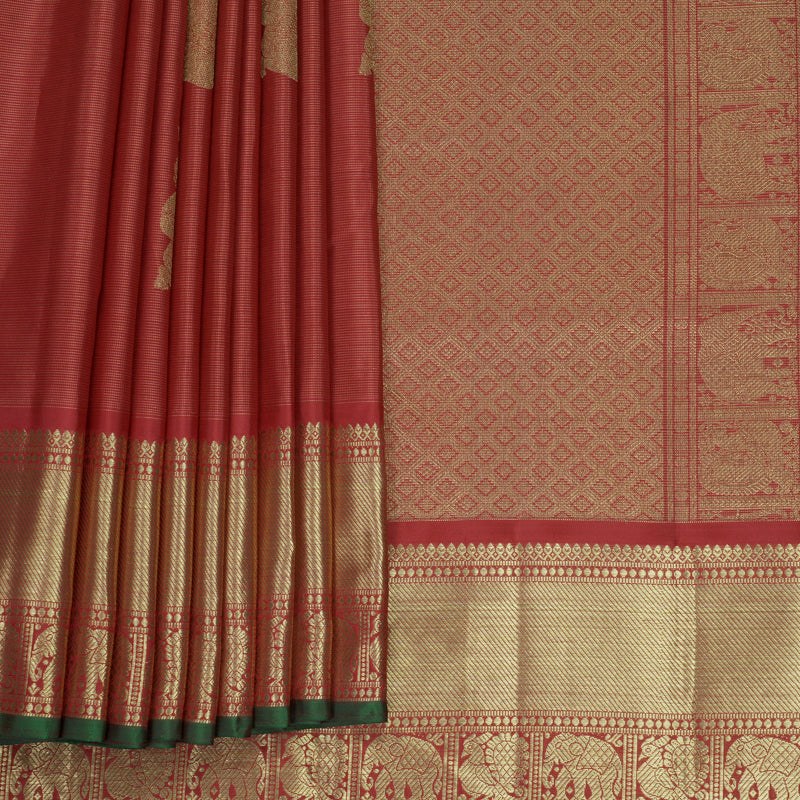 Hayagrivas Handloom Maroon Ten Yards Silk Saree KBFL315I1-1-BF315-SBS