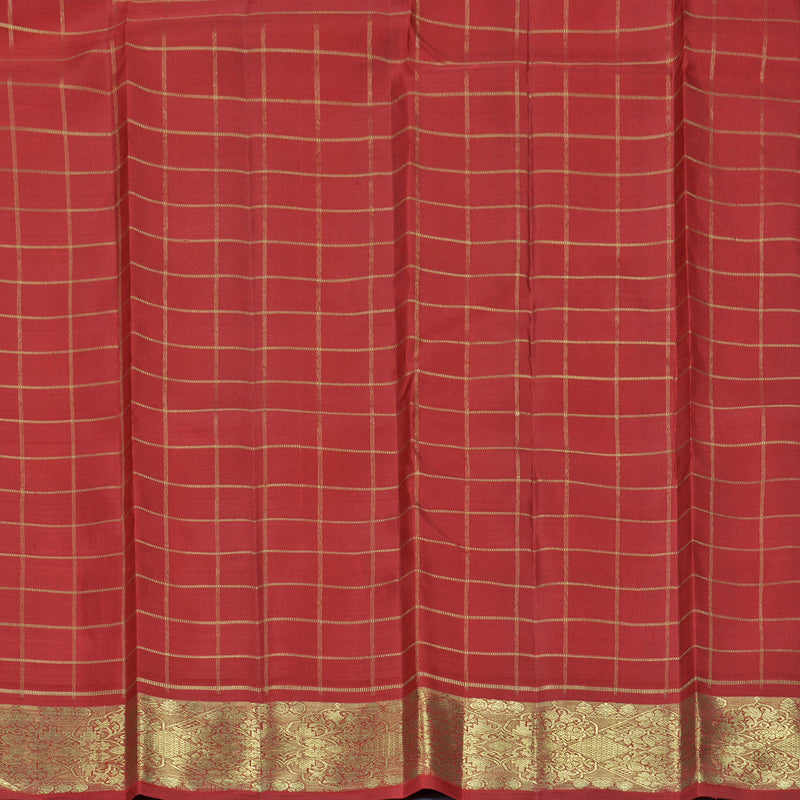 Hayagrivas Handloom Multicolour Checks Kanjivaram Silk Saree with Maroon Border KBFL316I1-1-BF316-SBS