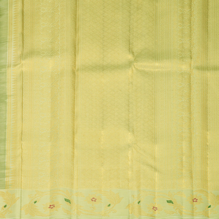 Hayagrivas Handloom Pastel Green Kanjivaram Silk Saree with Pista Green Border KBFL319I1-1-BF319-SBS