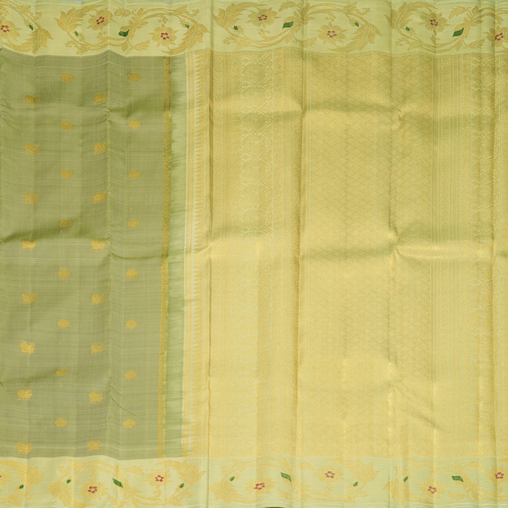 Hayagrivas Handloom Pastel Green Kanjivaram Silk Saree with Pista Green Border KBFL319I1-1-BF319-SBS