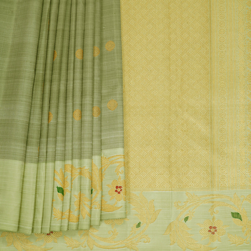 Hayagrivas Handloom Pastel Green Kanjivaram Silk Saree with Pista Green Border KBFL319I1-1-BF319-SBS