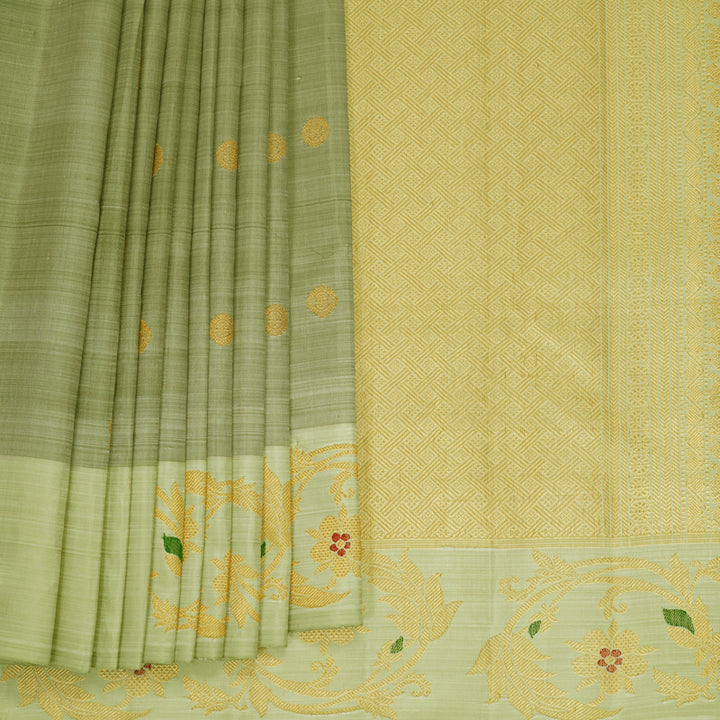 Hayagrivas Handloom Pastel Green Kanjivaram Silk Saree with Pista Green Border KBFL319I1-1-BF319-SBS