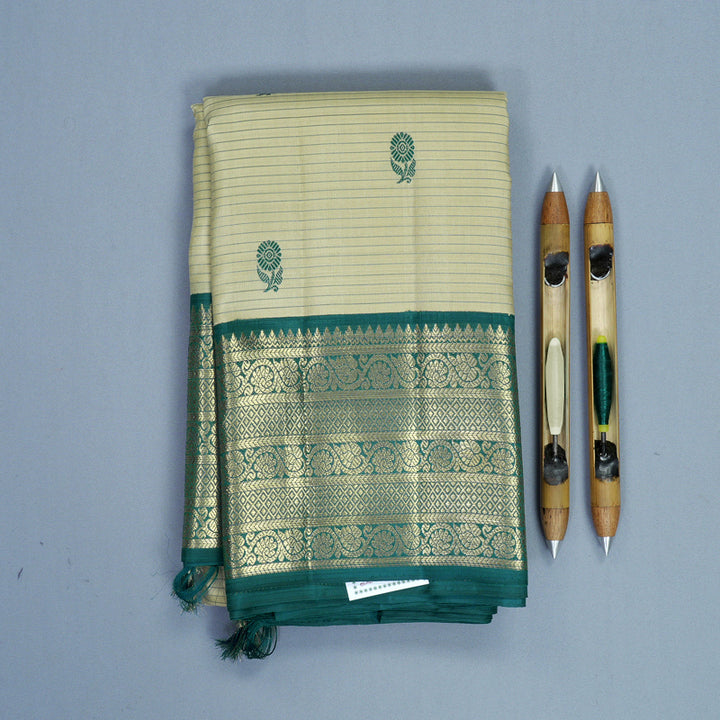 Hayagrivas Handloom Sandal Kanjivaram Silk Saree with Rama Green Border KBFL323I1-1-BF323-SBS