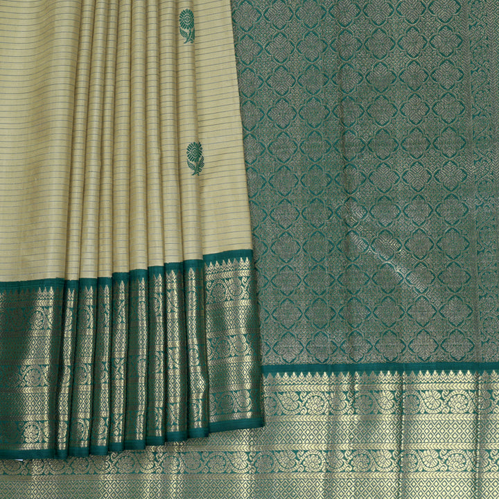 Hayagrivas Handloom Sandal Kanjivaram Silk Saree with Rama Green Border KBFL323I1-1-BF323-SBS