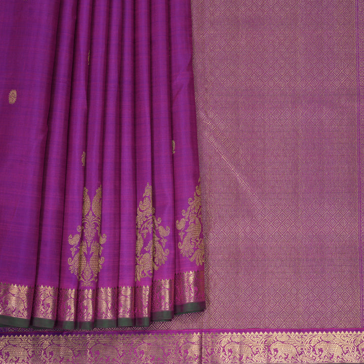 Hayagrivas Handloom Purple Ten Yards Silk Saree KBFL326I1-1-BF326-SBS