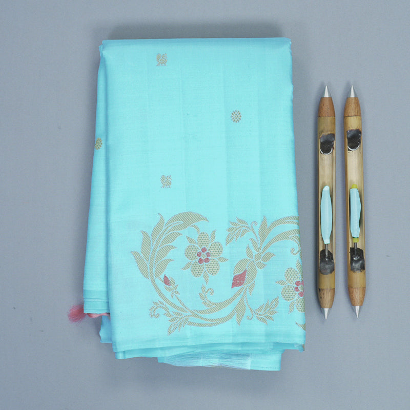 Hayagrivas Handloom Sky Blue Kanjivaram Silk Saree KBFL327I1-1-BF327-SBS