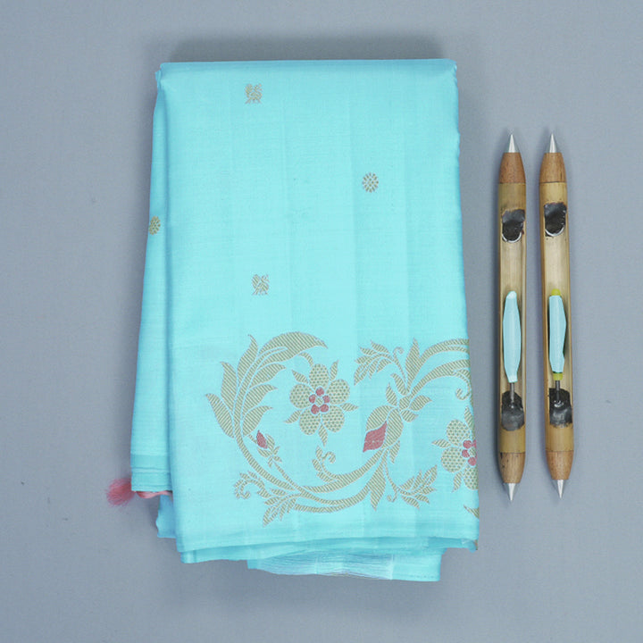 Hayagrivas Handloom Sky Blue Kanjivaram Silk Saree KBFL327I1-1-BF327-SBS