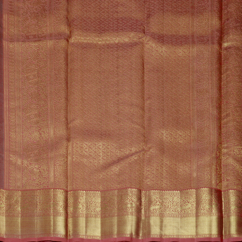 Hayagrivas Handloom Teal &amp; Pink (Shot Colour) Kanjivaram Silk Saree with Pink Border KBFL328I1-1-BF328-SBS