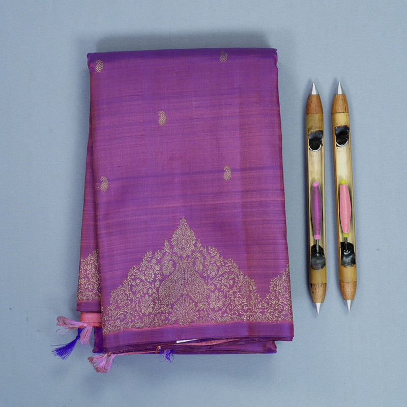 Hayagrivas Handloom Purple Kanjivaram Silk Saree KBFL329I1-1-BF329-SBS