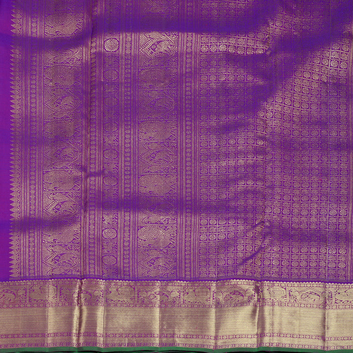 Hayagrivas Handloom Purple Ten Yards Silk Saree KBFL331I1-1-BF331-SBS