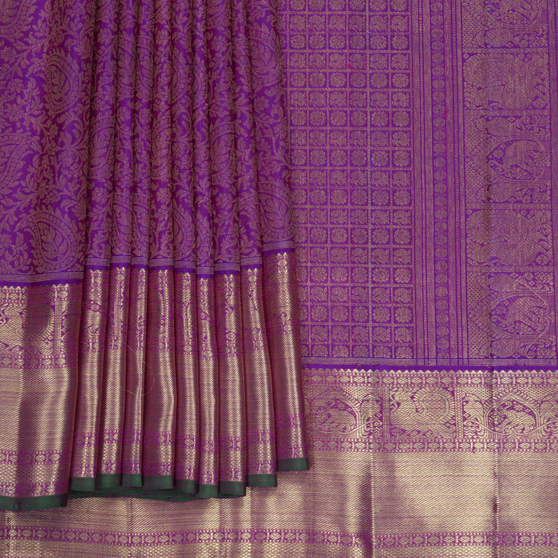 Hayagrivas Handloom Purple Ten Yards Silk Saree KBFL331I1-1-BF331-SBS
