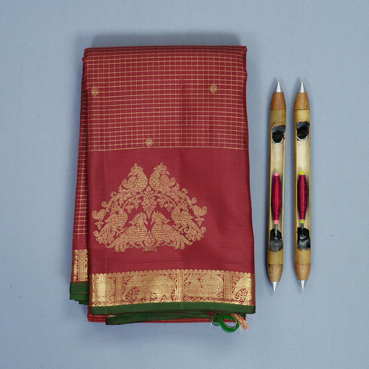 Hayagrivas Handloom Maroon Kanjivaram Silk Saree KBFL333I1-1-BF333-SBS