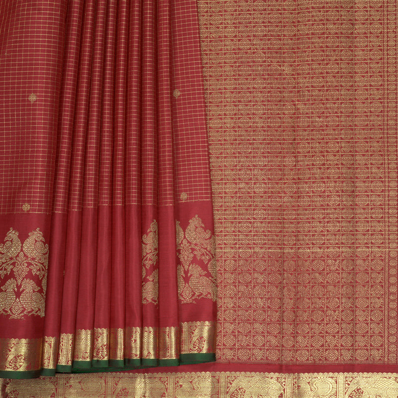 Hayagrivas Handloom Maroon Kanjivaram Silk Saree KBFL333I1-1-BF333-SBS