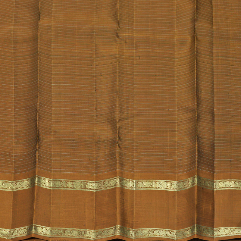 Hayagrivas Handloom Grey Kanjivaram Silk Saree with Rust Orange Border KBFL336I1-1-BF336-SBS