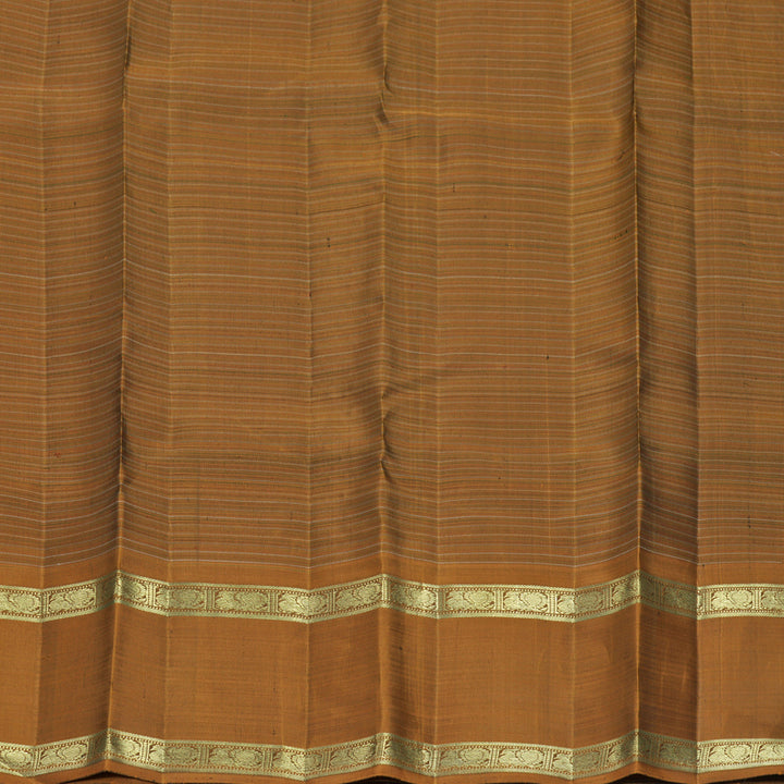 Hayagrivas Handloom Grey Kanjivaram Silk Saree with Rust Orange Border KBFL336I1-1-BF336-SBS
