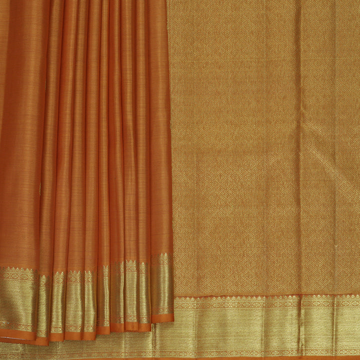 Hayagrivas Handloom Orange Kanjivaram Silk Saree KBFL338I1-1-BF338-SBS
