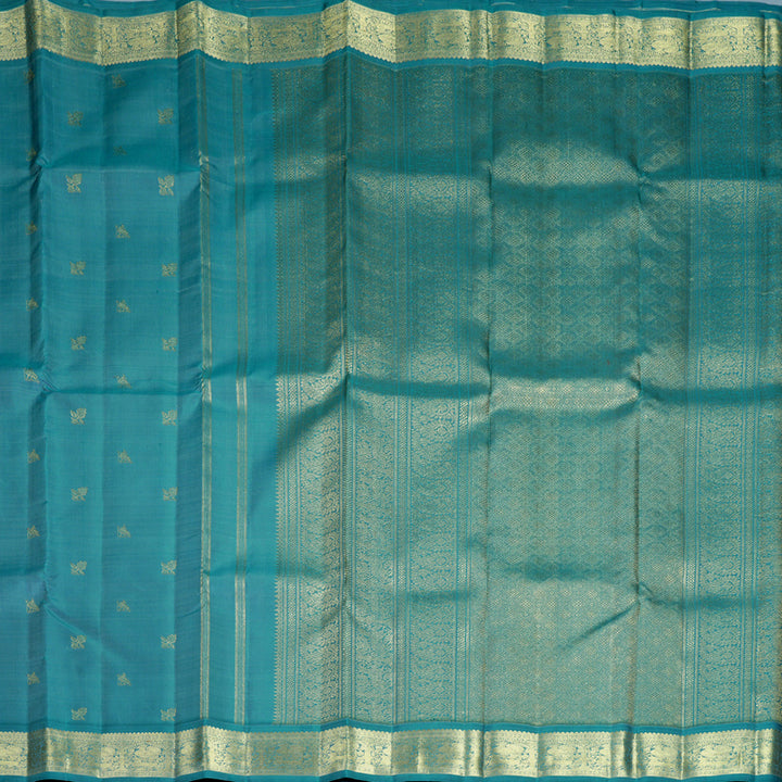 Hayagrivas Handloom Teal Kanjivaram Silk Saree KBFL339I1-1-BF339-SBS