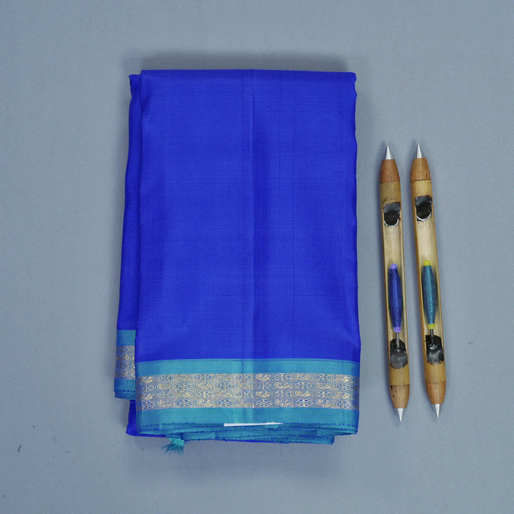 Hayagrivas Handloom Royal Blue Kanjivaram Silk Saree with Sky Blue Border KBFL341I1-1-BF341-SBS