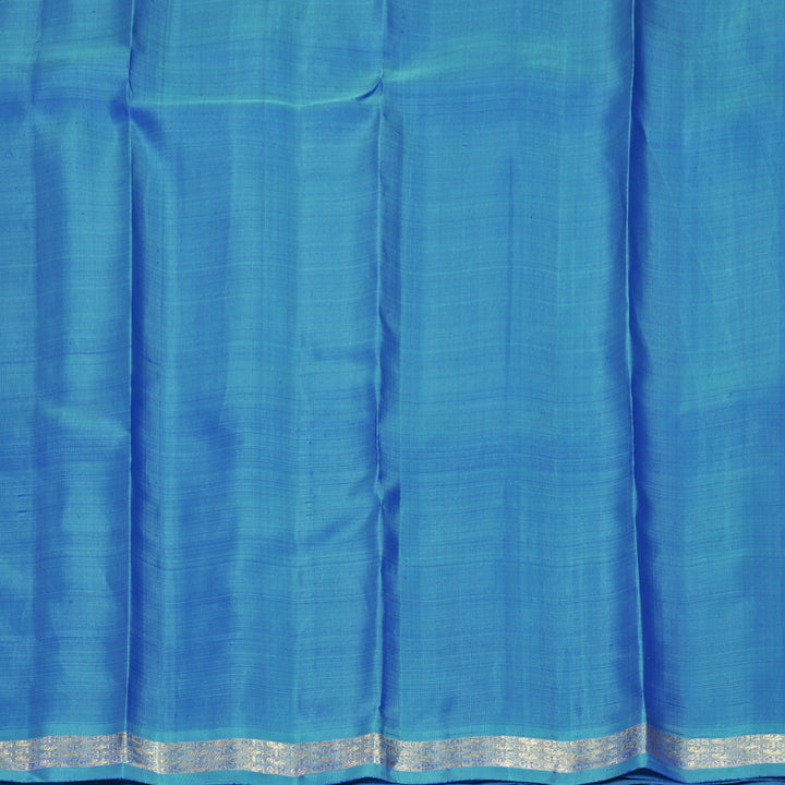 Hayagrivas Handloom Royal Blue Kanjivaram Silk Saree with Sky Blue Border KBFL341I1-1-BF341-SBS