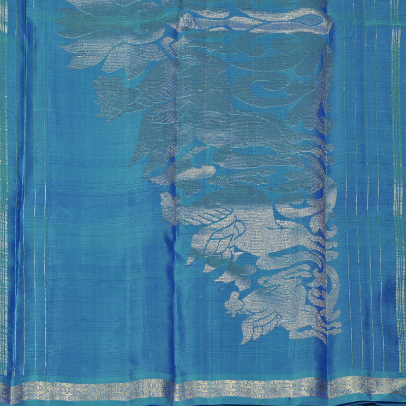 Hayagrivas Handloom Royal Blue Kanjivaram Silk Saree with Sky Blue Border KBFL341I1-1-BF341-SBS
