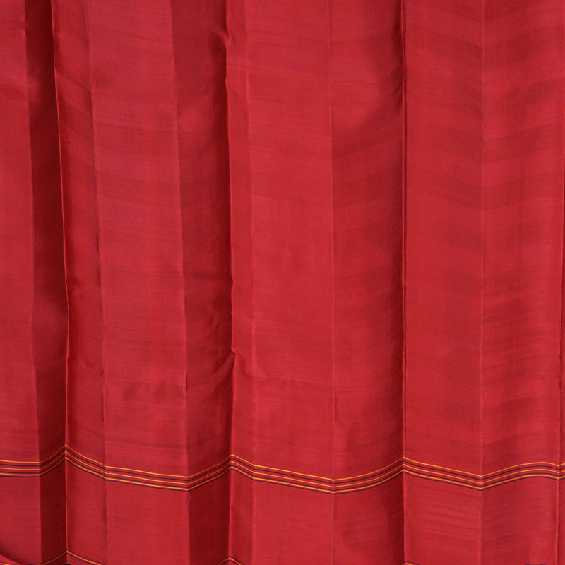 Hayagrivas Handloom Red &amp; Black Checks Kanjivaram Silk Saree KBFL342I1-1-BF342-SBS