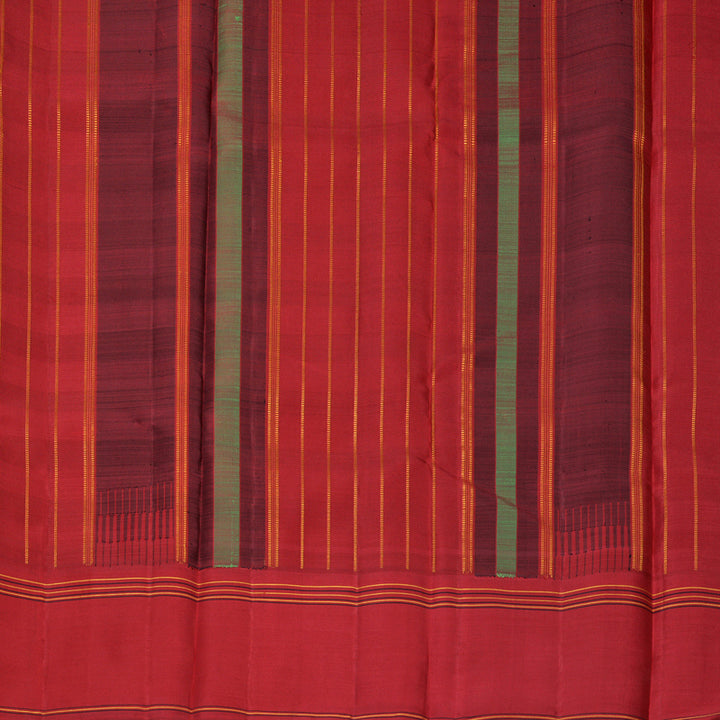 Hayagrivas Handloom Red &amp; Black Checks Kanjivaram Silk Saree KBFL342I1-1-BF342-SBS