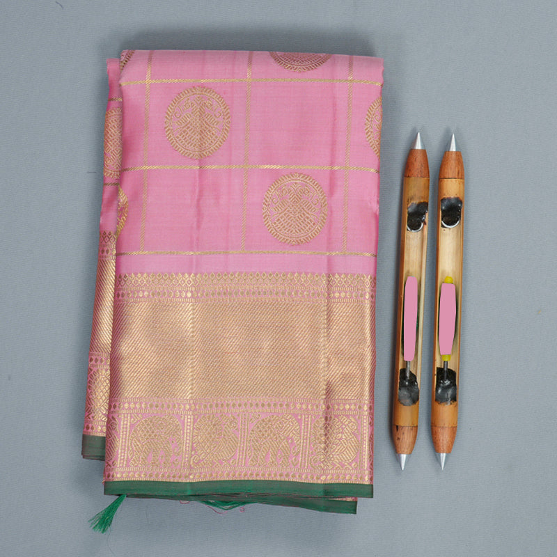 Hayagrivas Handloom Baby Pink Kanjivaram Silk Saree KBFL343I1-1-BF343-SBS