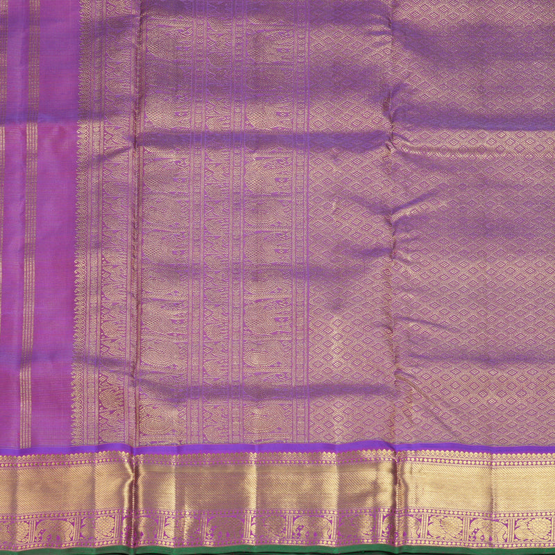Hayagrivas Handloom Purple Ten Yards Silk Saree KBFL345I1-1-BF345-SBS