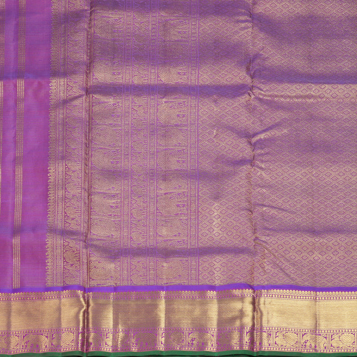 Hayagrivas Handloom Purple Ten Yards Silk Saree KBFL345I1-1-BF345-SBS