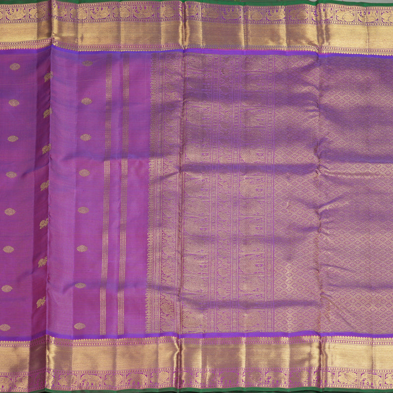 Hayagrivas Handloom Purple Ten Yards Silk Saree KBFL345I1-1-BF345-SBS