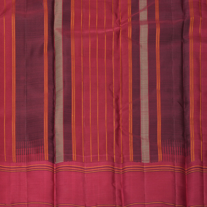Hayagrivas Handloom Black &amp; White Checks Kanjivaram Silk Saree with Maroon Border KBFL349I1-1-BF349-SBS
