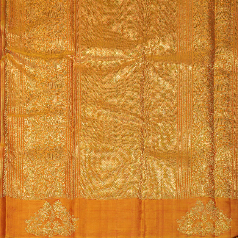 Hayagrivas Handloom Maroon Kanjivaram Silk Saree with Golden Orange Border KBFL351I1-1-BF351-SBS