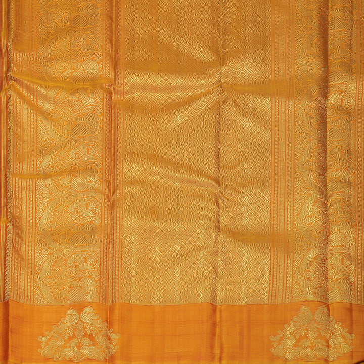 Hayagrivas Handloom Maroon Kanjivaram Silk Saree with Golden Orange Border KBFL351I1-1-BF351-SBS