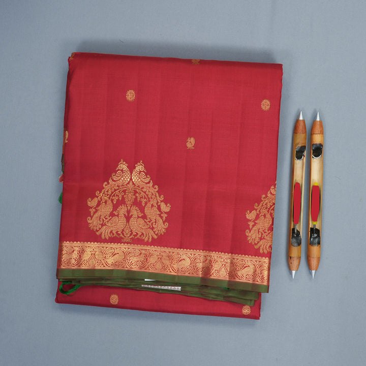 Hayagrivas Handloom Maroon Ten Yards Silk Saree KBFL354I1-1-BF354-SBS