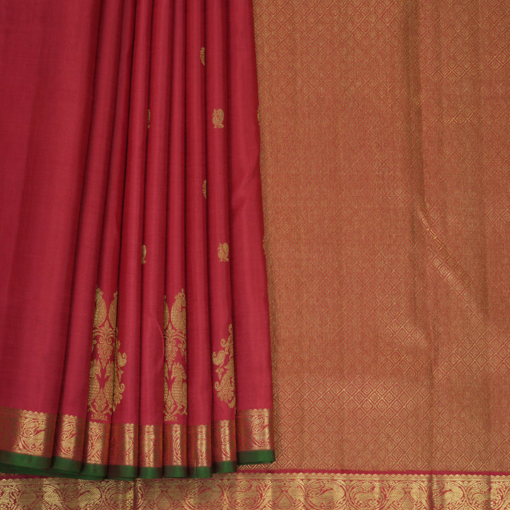 Hayagrivas Handloom Maroon Ten Yards Silk Saree KBFL354I1-1-BF354-SBS