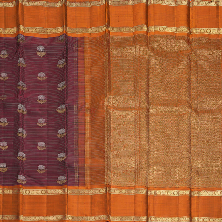Hayagrivas Handloom Beetroot Shade Kanjivaram Silk Saree with Rust Orange Border KBFL357I1-1-BF357-SBS