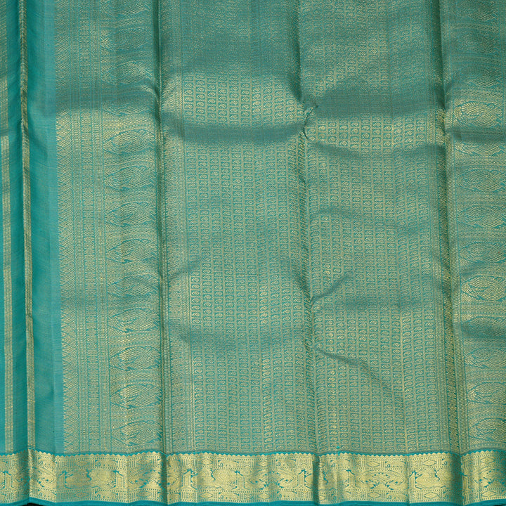 Hayagrivas Handloom Teal Green Kanjivaram Silk Saree KBFL360I1-1-BF360-SBS