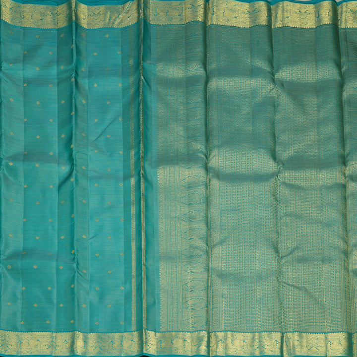 Hayagrivas Handloom Teal Green Kanjivaram Silk Saree KBFL360I1-1-BF360-SBS