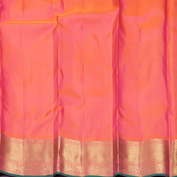 Hayagrivas Handloom Orangish-Pink Kanjivaram Silk Saree KBFL363I1-1-BF363-SBS