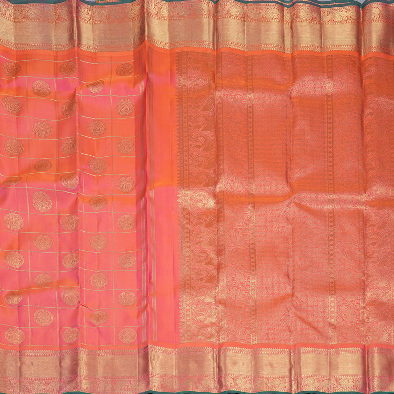 Hayagrivas Handloom Orangish-Pink Kanjivaram Silk Saree KBFL363I1-1-BF363-SBS