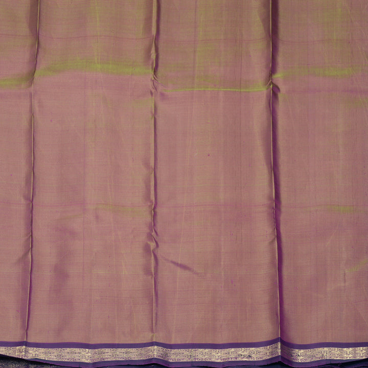 Hayagrivas Handloom Orangish-Pink Kanjivaram Silk Saree with Purple Border KBFL364I1-1-BF364-SBS