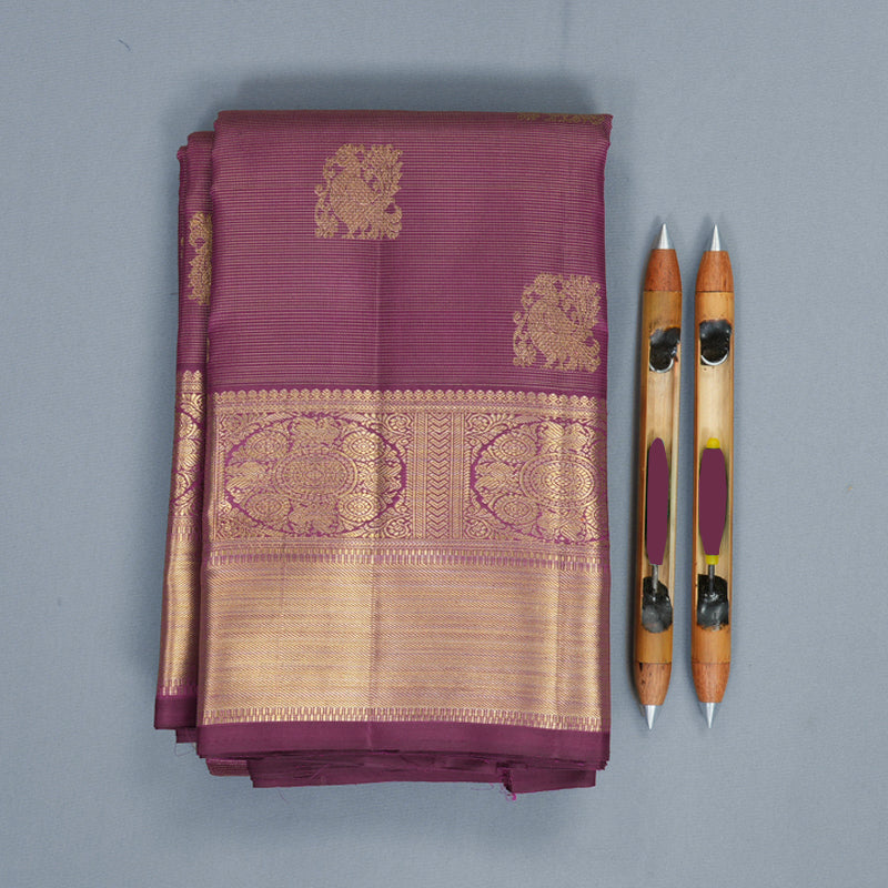Hayagrivas Handloom Vadamalli Purple Kanjivaram Silk Saree KBFL365I1-1-BF365-SBS