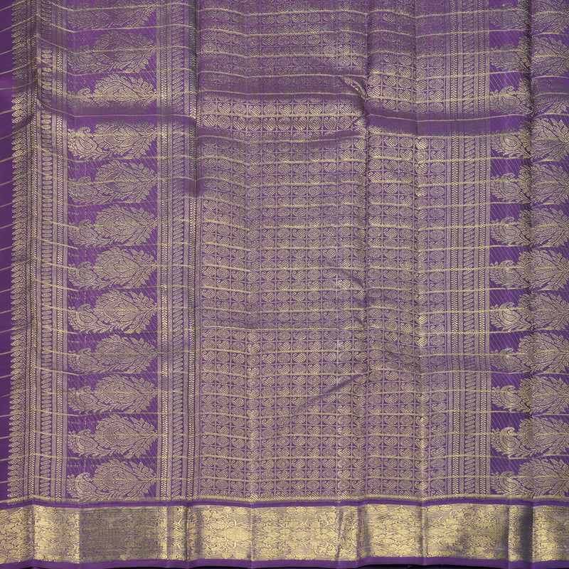 Hayagrivas Handloom Multicolour Checks Kanjivaram Silk Saree with Purple Border KBFL370I1-1-BF370-SBS