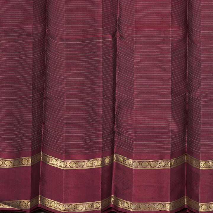 Hayagrivas Handloom Rama Blue Kanjivaram Silk Saree with Araku Maroon Border KBFL372I1-1-BF372-SBS