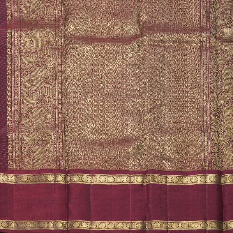 Hayagrivas Handloom Rama Blue Kanjivaram Silk Saree with Araku Maroon Border KBFL372I1-1-BF372-SBS